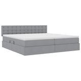 Letto con contenitore e materasso Grigio chiaro 200 x 200 cm
