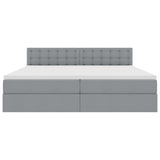 Letto con contenitore e materasso Grigio chiaro 200 x 200 cm
