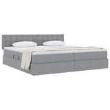 Letto con contenitore e materasso Grigio chiaro 200 x 200 cm