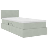 Letto con Contenitore Grigio chiaro 90 x 200 cm Velluto