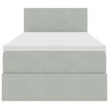 Letto con Contenitore Grigio chiaro 90 x 200 cm Velluto