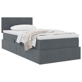 Letto con Contenitore Grigio scuro 90 x 200 cm Velluto