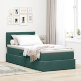 Letto con Contenitore Verde Scuro 90 x 200 cm Velluto
