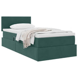 Letto con Contenitore Verde Scuro 90 x 200 cm Velluto
