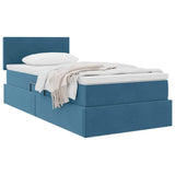 Letto con Contenitore Blu Scuro 90 x 200 cm Velluto