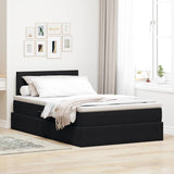Letto con Contenitore con materasso Nero 120 x 190 cm Velluto