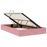 Letto con Contenitore con materasso Rosa 120 x 190 cm Velluto