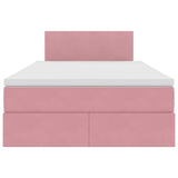 Letto con Contenitore con materasso Rosa 120 x 190 cm Velluto