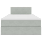 Letto con Contenitore Grigio chiaro 120 x 200 cm Velluto