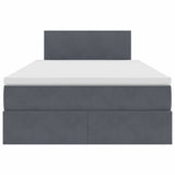 Letto con Contenitore Grigio scuro 120 x 200 cm Velluto