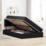 Letto con Contenitore con materasso Nero 120 x 200 cm Velluto