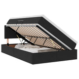 Letto con Contenitore con materasso Nero 120 x 200 cm Velluto