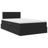 Letto con Contenitore con materasso Nero 120 x 200 cm Velluto