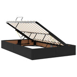 Letto con Contenitore con materasso Nero 120 x 200 cm Velluto