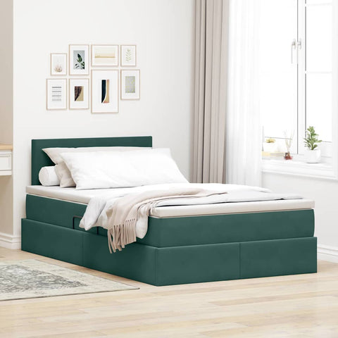Letto con Contenitore Verde Scuro 120 x 200 cm Velluto