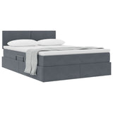 Letto con Contenitore Grigio scuro 140 x 190 cm Velluto