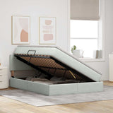 Letto con Contenitore Grigio chiaro 140 x 200 cm Velluto