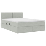 Letto con Contenitore Grigio chiaro 140 x 200 cm Velluto