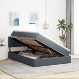 Letto con Contenitore Grigio scuro 140 x 200 cm Velluto