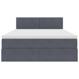 Letto con Contenitore Grigio scuro 140 x 200 cm Velluto