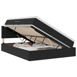 Letto con Contenitore con materasso Nero 140 x 200 cm Velluto