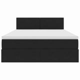 Letto con Contenitore con materasso Nero 140 x 200 cm Velluto