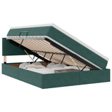Letto con Contenitore Verde Scuro 140 x 200 cm Velluto