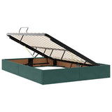 Letto con Contenitore Verde Scuro 140 x 200 cm Velluto