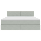 Letto con Contenitore Grigio chiaro 160 x 200 cm Velluto