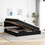 Letto con Contenitore con materasso Nero 180 x 200 cm Velluto