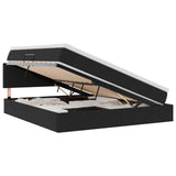 Letto con Contenitore con materasso Nero 180 x 200 cm Velluto
