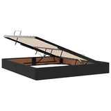 Letto con Contenitore con materasso Nero 180 x 200 cm Velluto