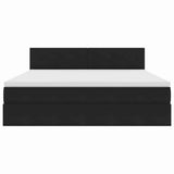 Letto con Contenitore con materasso Nero 180 x 200 cm Velluto