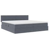 Letto con Contenitore Grigio scuro 200 x 200 cm Velluto