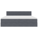 Letto con Contenitore Grigio scuro 200 x 200 cm Velluto