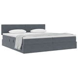 Letto con Contenitore Grigio scuro 200 x 200 cm Velluto