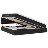 Letto con Contenitore con materasso Nero 200 x 200 cm Velluto