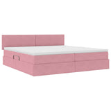 Letto con Contenitore con materasso Rosa 200 x 200 cm Velluto