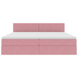 Letto con Contenitore con materasso Rosa 200 x 200 cm Velluto