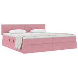 Letto con Contenitore con materasso Rosa 200 x 200 cm Velluto