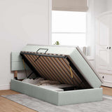 Letto con Contenitore Grigio chiaro 90 x 200 cm Velluto