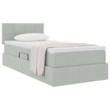 Letto con Contenitore Grigio chiaro 90 x 200 cm Velluto