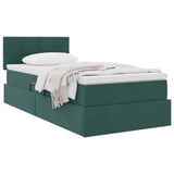 Letto con Contenitore Verde Scuro 90 x 200 cm Velluto