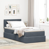 Letto con Contenitore Grigio scuro 100 x 200 cm Velluto