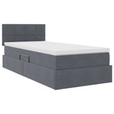 Letto con Contenitore Grigio scuro 100 x 200 cm Velluto