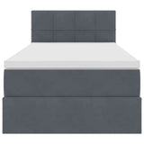 Letto con Contenitore Grigio scuro 100 x 200 cm Velluto