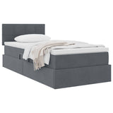 Letto con Contenitore Grigio scuro 100 x 200 cm Velluto