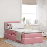 Letto con Contenitore con materasso Rosa 100 x 200 cm Velluto