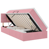 Letto con Contenitore con materasso Rosa 100 x 200 cm Velluto