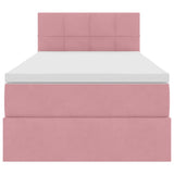 Letto con Contenitore con materasso Rosa 100 x 200 cm Velluto